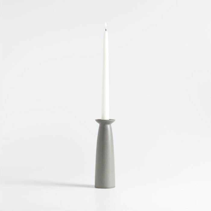 Craft Charcoal Grey Ceramic Taper Candle Holder 8"