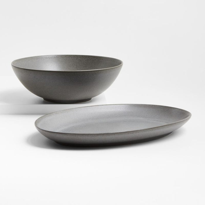 Craft Charcoal Medium Oval Platter