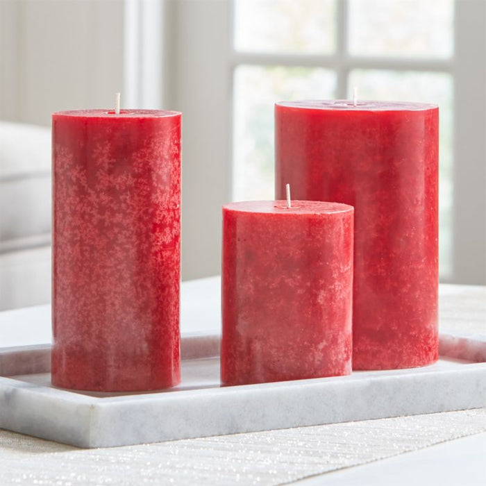 Red Cranberry Scented Pillar Candle 3x6