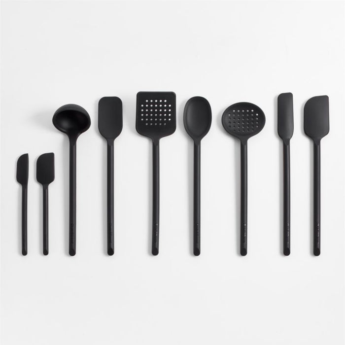 Crate & Barrel Black Silicone Mini Spatulas, Set of 2