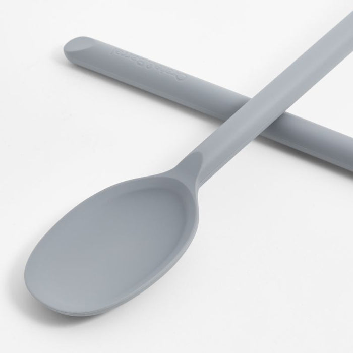 Crate & Barrel Grey Silicone Slotted Turner