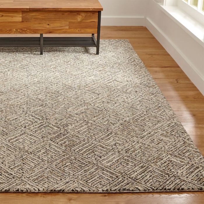 Curtis Flint Grey Geometric Area Rug 5'x8'