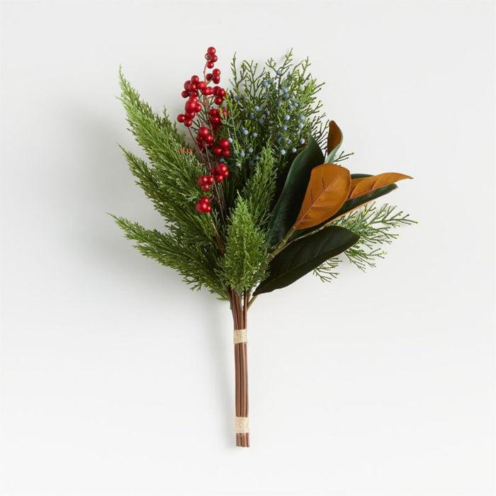 Faux Cypress and Berry Leaf Bunch