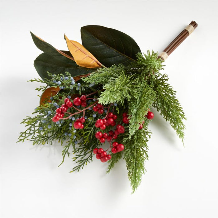 Faux Cypress and Berry Leaf Bunch