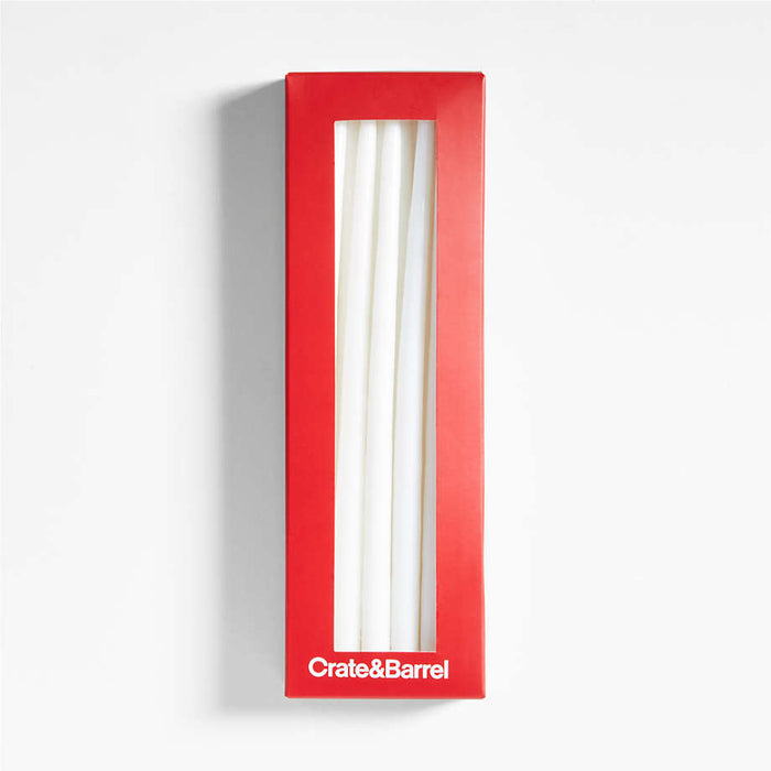 Dipped Mini White Taper Candles, Set of 12