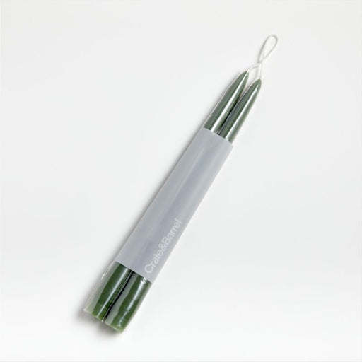 Dipped Moss Taper Candles, Set of 2