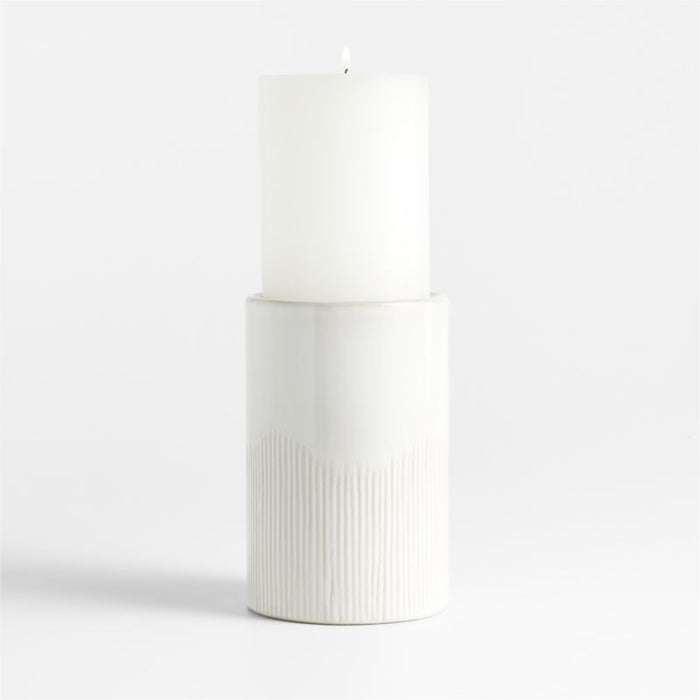 Dover White Ceramic Taper Candle Holder 5.5"