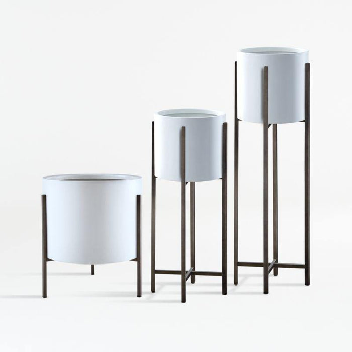 Dundee White Round Indoor/Outdoor Planter - Crate and Barrel Philippines