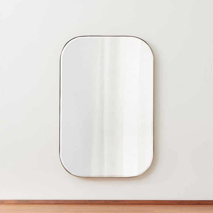 Edge Brass Rounded Rectangle Mirror