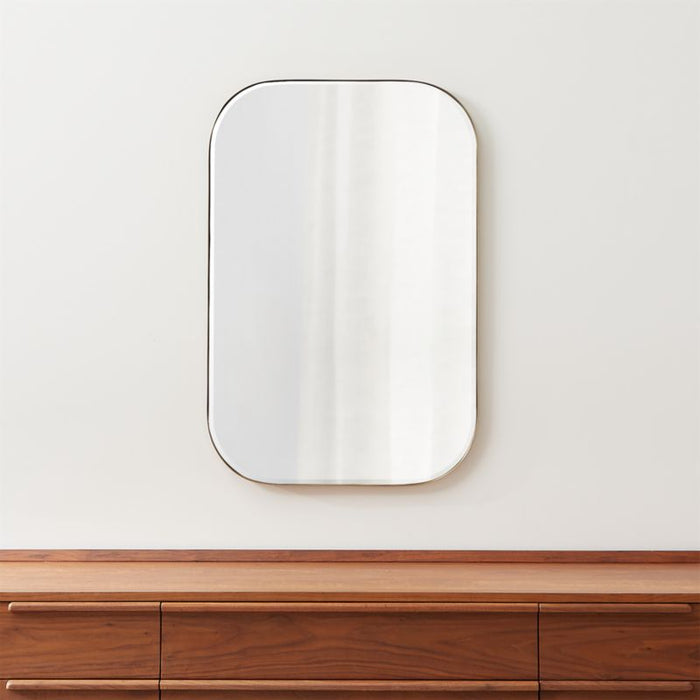 Edge Brass Rounded Rectangle Mirror