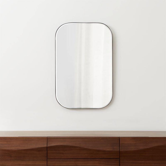 Edge Black Rounded Rectangle Mirror - Crate and Barrel Philippines