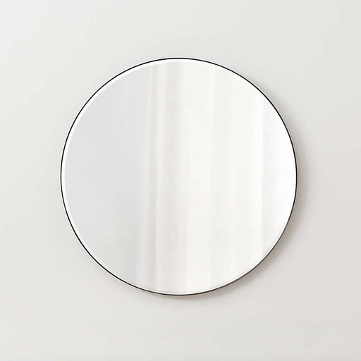 Edge Black Round 30" Wall Mirror