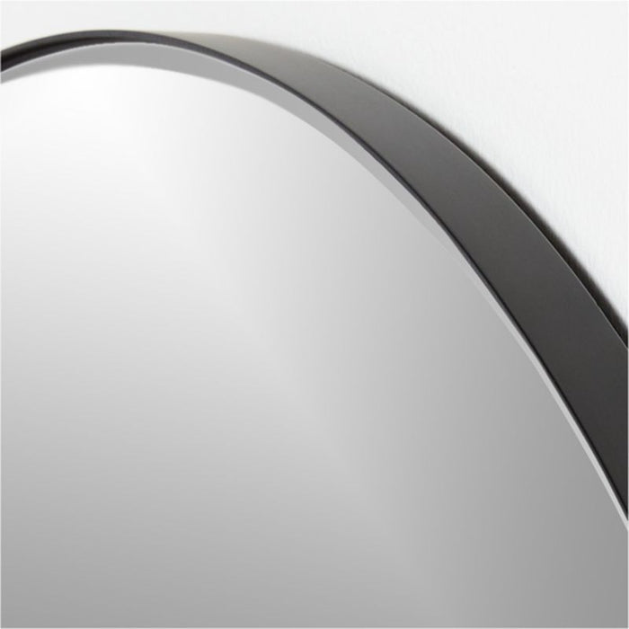 Edge Black Round 36" Wall Mirror