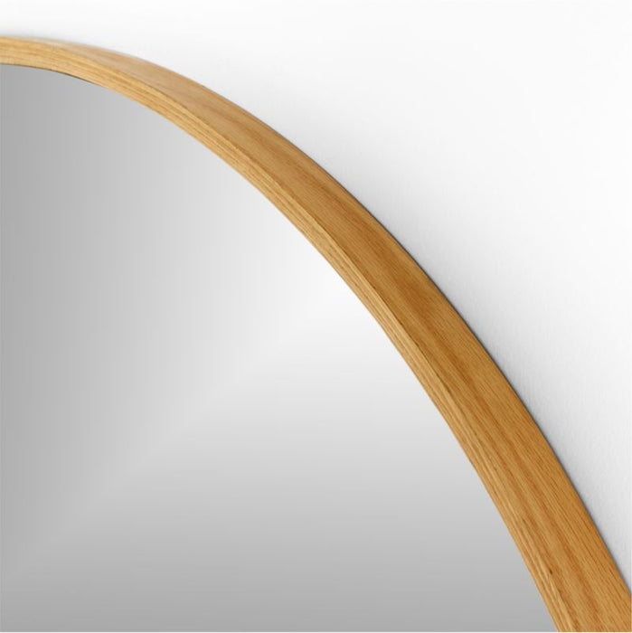 Edge Oak Wood Extra-Large Arched Floor Mirror