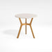 Elke Round Brown Marble End Table with Brass Base