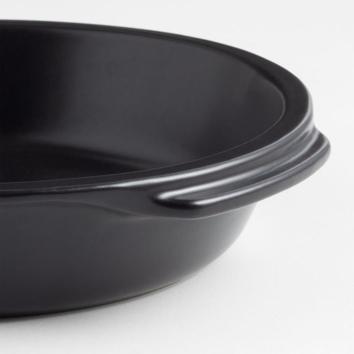 Emile Henry x Crate & Barrel Black Ceramic Pie Dish