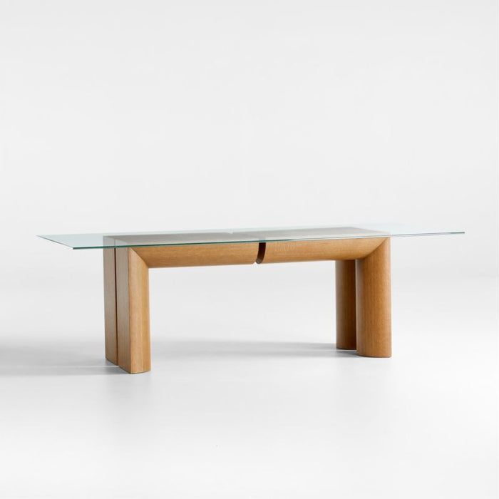 Emma Wood and Glass-Top Dining Table