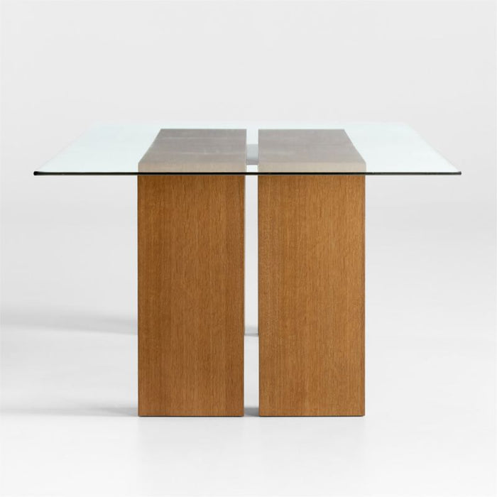 Emma Wood and Glass-Top Dining Table