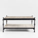 Estate Travertine and Metal Square Coffee Table by Jake Arnold