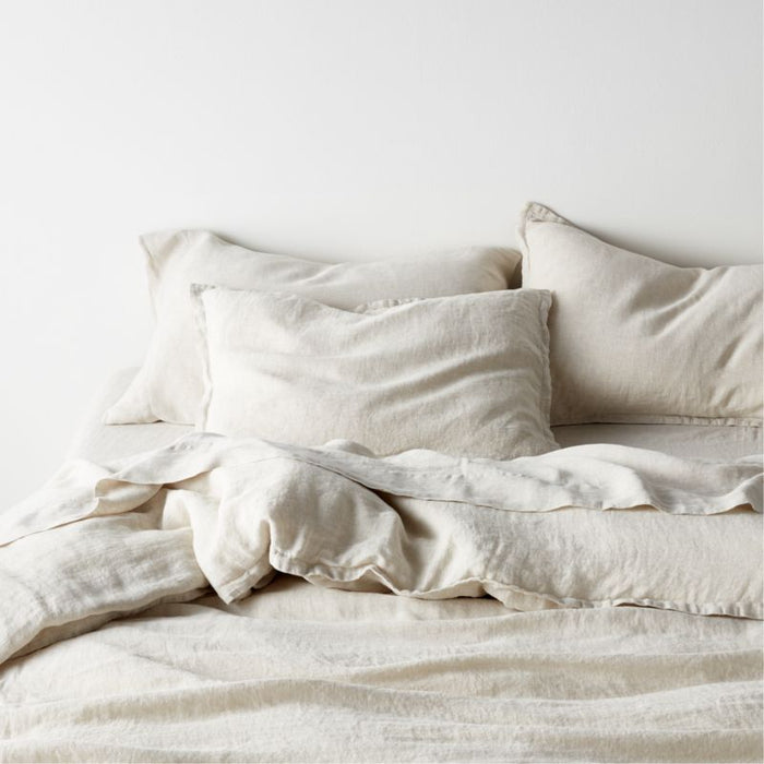 European Flax Certified Linen Warm Natural Full/Queen Duvet Cover