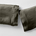 New Natural EUROPEAN FLAX-certified Linen Burnt Green King Pillowcases, Set of 2