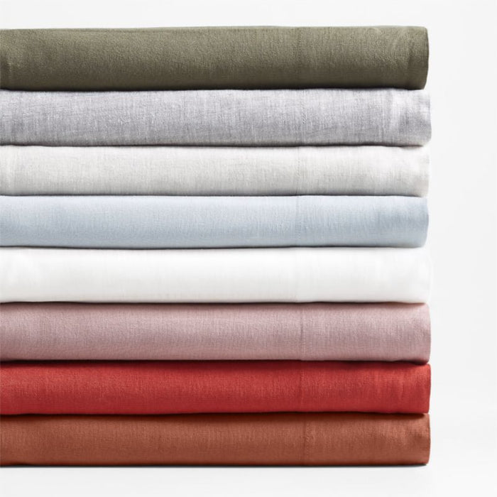 European Flax ®-Certified Linen Moody Mauve Full Bed Sheet Set