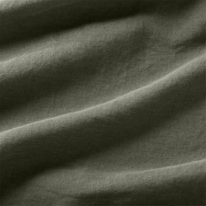 New Natural EUROPEAN FLAX-certified Linen Burnt Green King Pillowcases, Set of 2