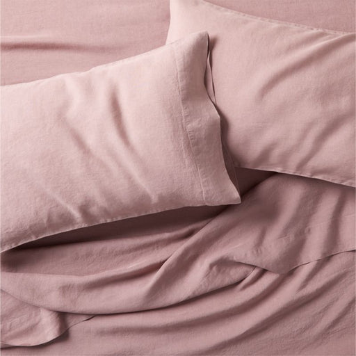 European Flax ®-Certified Linen Moody Mauve Full Bed Sheet Set
