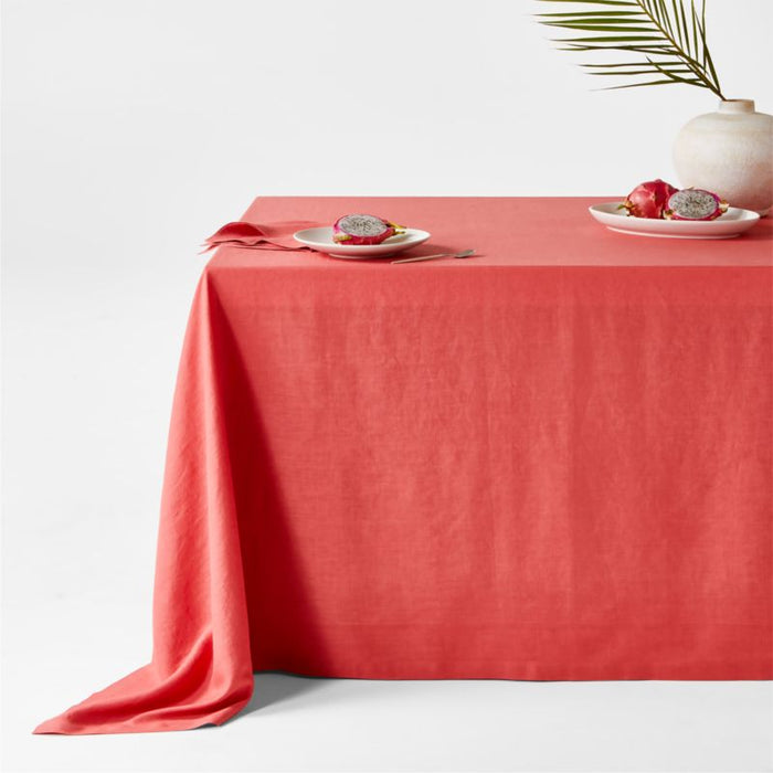 Marin Sienna Pink Oversized European Flax ¬Æ-Certified Linen Tablecloth
