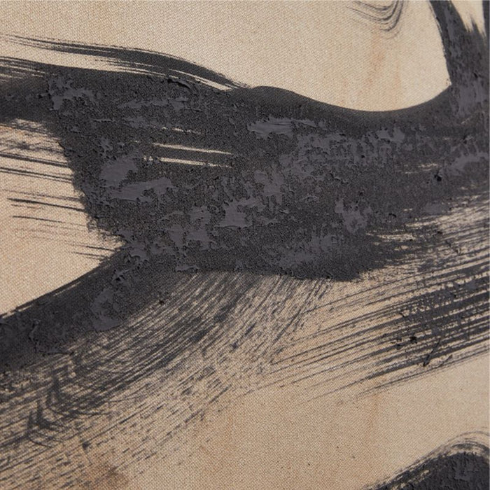 "Fast Pace" Framed Beige & Black Wall Art Print 61"x41" by Joe Turner