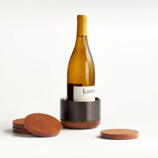 Fenton Graphite and Wood Wine Coaster Set - Crate and Barrel Philippines