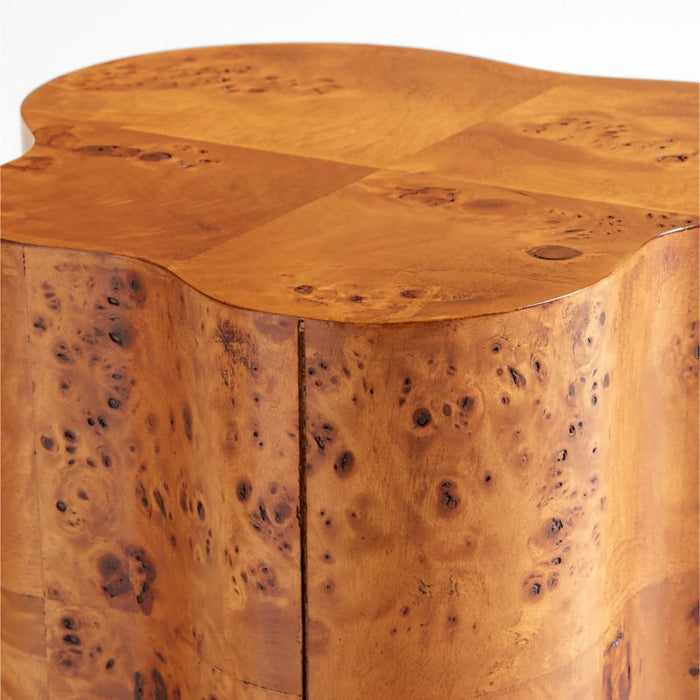 Fleur Tall Burl Wood Drink Table