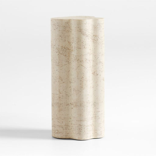 Fleur Tall Faux Travertine Resin Drink Table