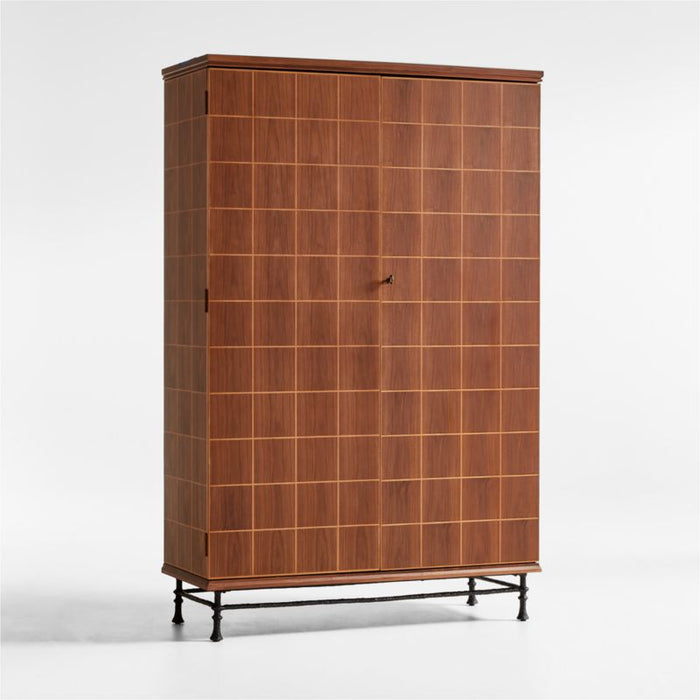 Foliate Walnut Wood Storage Cabinet by Jake Arnold