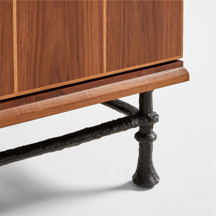 Foliate Walnut Wood Storage Cabinet by Jake Arnold