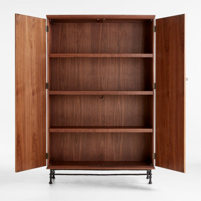 Foliate Walnut Wood Storage Cabinet by Jake Arnold