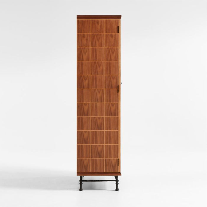 Foliate Walnut Wood Storage Cabinet by Jake Arnold
