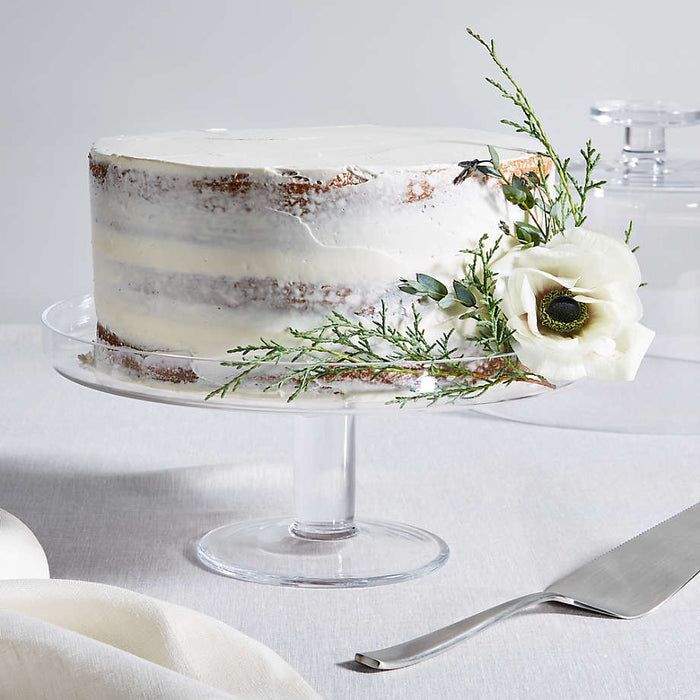 Footed Glass Pedestal Cake Stand with Dome
