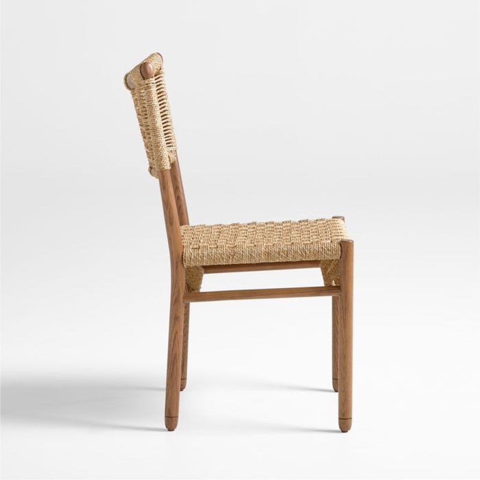 Forge Barley Brown Oak Wood Dining Side Chair by Jake Arnold