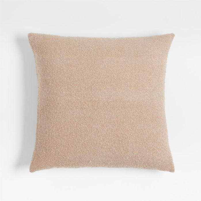 Frances Faux Mohair 23"x23" Frothy Beige Throw Pillow Cover by Jake Arnold