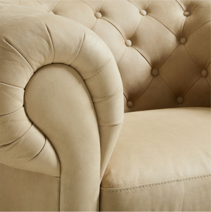 Gig Grande Leather Chesterfield Sofa 105" by Leanne Ford