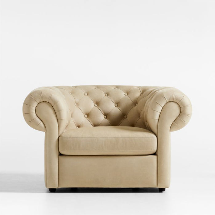 Gig Leather Chesterfield Chair by Leanne Ford