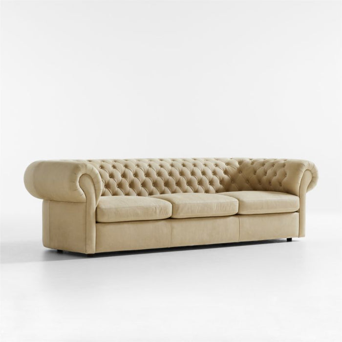 Gig Grande Leather Chesterfield Sofa 105" by Leanne Ford