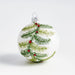 Glitter Pine Ball Christmas Ornament with Red Crystals