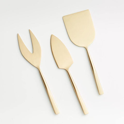 Gold Cheese Knives, Set of 3 - Crate and Barrel Philippines