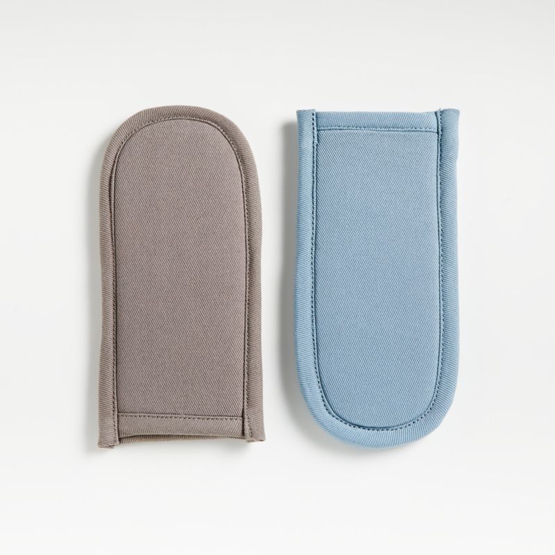 Grey & Blue Handle Covers, Set of 2 | Crate & Barrel PH