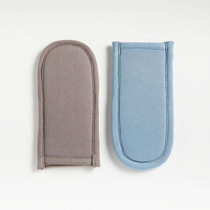 Grey and Blue Handle Covers, Set of 2