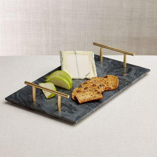 Hayes Marble Serving Board with Handles - Crate and Barrel Philippines