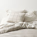 Natural Hemp Arcadia Tan and Midnight Navy Reversible Grid Full/Queen Duvet Cover