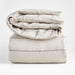 Natural Hemp Arcadia Tan and Midnight Navy Reversible Grid King Duvet Cover